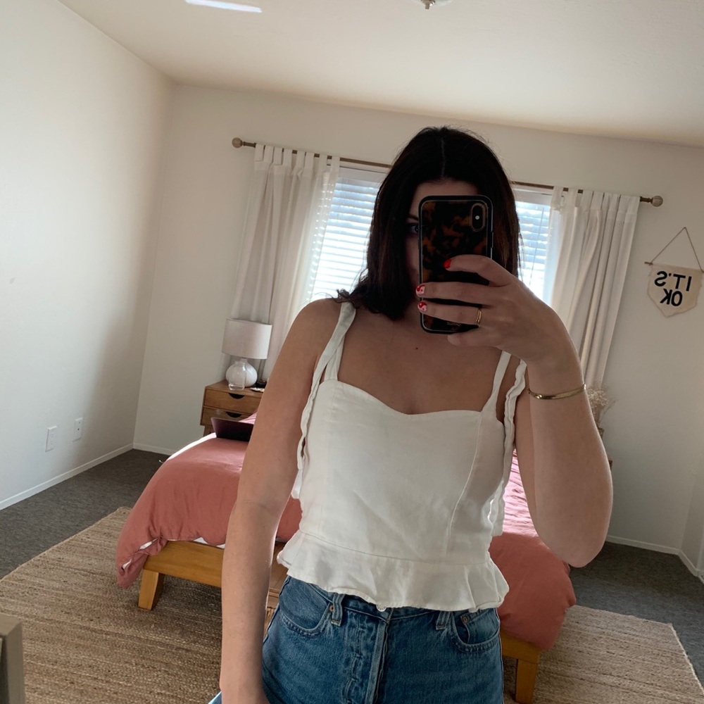 Linen tie top